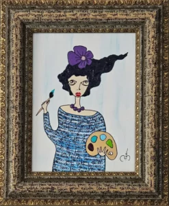 Peinture portrait femme peintre tracer pour « RACONTER »