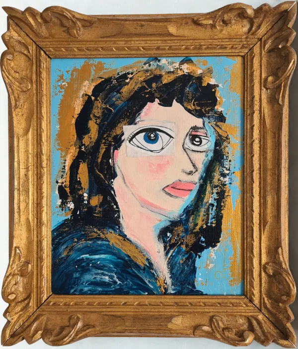 Portrait femme avec collage d’un œil – « ANGELE »